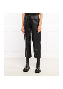 Pinko Skórzane spodnie TOAST 2 | Straight fit ze sklepu Gomez Fashion Store w kategorii Spodnie damskie - zdjęcie 128051744