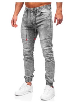 Szare spodnie jeansowe joggery męskie Denley TF114 ze sklepu Denley w kategorii Jeansy męskie - zdjęcie 128100924