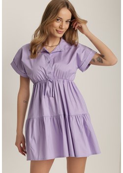 Renee sukienka oversize fioletowa z bawełny 