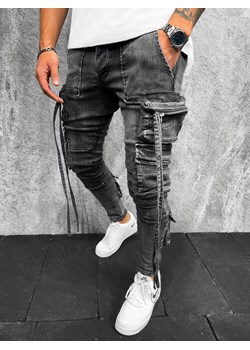 Spodnie jeansowe męskie czarne OZONEE O/B6505 ze sklepu ozonee.pl w kategorii Jeansy męskie - zdjęcie 128280870