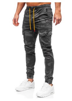 Szare spodnie joggery bojówki męskie Denley R8601 ze sklepu Denley w kategorii Spodnie męskie - zdjęcie 128638372