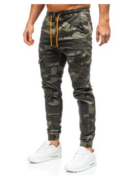 Khaki spodnie joggery bojówki męskie Denley R8601 ze sklepu Denley w kategorii Spodnie męskie - zdjęcie 128638373
