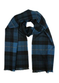 Szalik z Kaszmiru, Turkusowo-Czarny w Kratkę, Miękki, Ciepły, Elegancki  -V. Fraas- Męski SZAWLN0878 ze sklepu JegoSzafa.pl w kategorii Szaliki męskie - zdjęcie 128879484