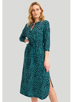 Wiskozowa sukienka z opadającym rękawem ze sklepu Greenpoint.pl w kategorii Sukienki - zdjęcie 129198282
