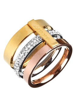Pozłacany pierścionek z kryształami ze sklepu Limango Polska w kategorii Pierścionki - zdjęcie 129236161