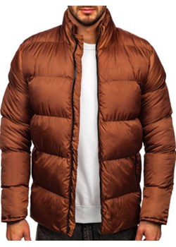 Brązowa pikowana kurtka męska zimowa Denley 0025 ze sklepu Denley w kategorii Kurtki męskie - zdjęcie 129237553