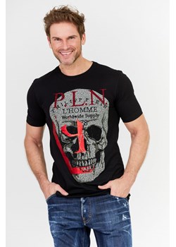 Philipp Plein - Czarny t-shirt męski &quot;PLATINUM CUT ROUND NECK P.L.N.&quot; ze sklepu outfit.pl w kategorii T-shirty męskie - zdjęcie 129502513