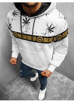 Bluza z kapturem męska biała OZONEE O/HM638Z ze sklepu ozonee.pl w kategorii Bluzy męskie - zdjęcie 129507831