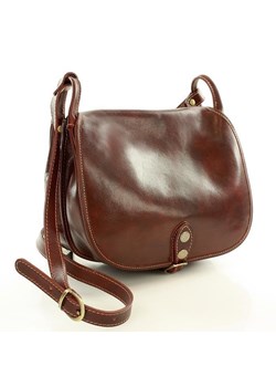 Duża włoska torebka listonoszka typu saddle bag MARCO MAZZINI - Toscania Classico brązowa ze sklepu Verostilo w kategorii Listonoszki - zdjęcie 129533274