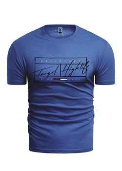 koszulka t-shirt 14-483 indigo ze sklepu Risardi w kategorii T-shirty męskie - zdjęcie 129613521