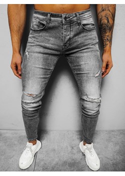 Spodnie jeansowe męskie szare OZONEE NB/MP0002G ze sklepu ozonee.pl w kategorii Spodnie męskie - zdjęcie 129907750