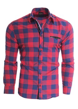 Koszula męska długi rękaw rl43 - czerwona ze sklepu Risardi w kategorii Koszule męskie - zdjęcie 130086531