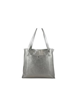 Duże torebki skórzane na ramię - Srebrne ze sklepu Barberinis w kategorii Torby Shopper bag - zdjęcie 130118401