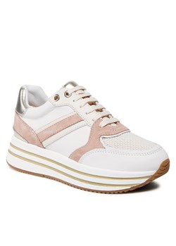 Sneakersy GEOX - D Kency B D16QHB 08522 C1Q5Q Off White/Dk Skin ze sklepu eobuwie.pl w kategorii Buty sportowe damskie - zdjęcie 130147943