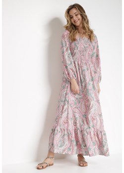 Różowo-Zielona Sukienka Philusa ze sklepu Born2be Odzież w kategorii Sukienki - zdjęcie 130168522