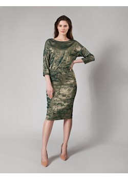 Zielono-złota sukienka z wiązaniem ze sklepu Molton w kategorii Sukienki - zdjęcie 130215320