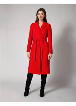 Wełniany czerwony płaszcz z kaszmirem ze sklepu Molton w kategorii Płaszcze damskie - zdjęcie 130215942