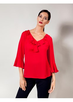 Bluzka damska czerwona Molton z długim rękawem casualowa 