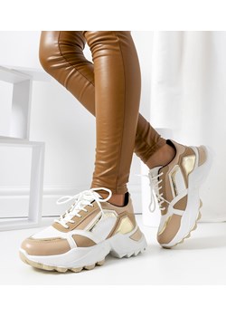Różowe sneakersy z metalicznym akcentem Gordani ze sklepu gemre w kategorii Buty sportowe damskie - zdjęcie 130224823