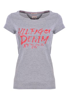 T-shirt Damski Regular Fit Tommy Hilfiger Gray ze sklepu dewear.pl w kategorii Bluzki damskie - zdjęcie 130499142