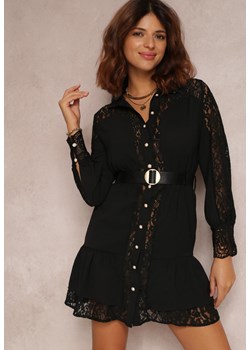 Czarna Sukienka Z Paskiem Evone ze sklepu Renee odzież w kategorii Sukienki - zdjęcie 130732814