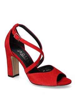 Sandały Kotyl 5921 Czerwone zamsz ze sklepu Arturo-obuwie w kategorii Sandały damskie - zdjęcie 130738163