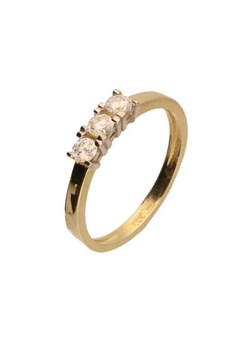 Złoty pierścionek 333 trzy białe cyrkonie 1,49 g ze sklepu LOVRIN w kategorii Pierścionki - zdjęcie 130852293