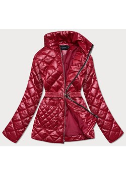 Pikowana kurtka damska z paskiem czerwona (bh2208) ze sklepu goodlookin.pl w kategorii Kurtki damskie - zdjęcie 131013034