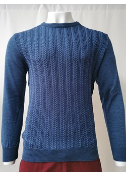 Sweter męski pod szyję - wełna merino - Fabiano - indygo - M ze sklepu Swetry Lasota w kategorii Swetry męskie - zdjęcie 131086042