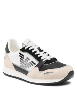 Sneakersy Emporio Armani - X4X537 XM678 Q826 Beige/Black/Off Whit ze sklepu eobuwie.pl w kategorii Buty sportowe męskie - zdjęcie 131107721