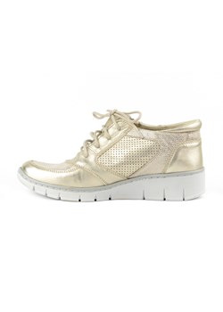 Skórzane sneakersy damskie z suwakiem - Helios Komfort 536-1, złote ze sklepu ulubioneobuwie w kategorii Półbuty damskie - zdjęcie 131134331