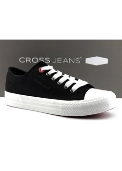 Czarne trampki damskie z grubą, białą podeszwą - Cross Jeans HH2R4021C ze sklepu ulubioneobuwie w kategorii Trampki damskie - zdjęcie 131135233