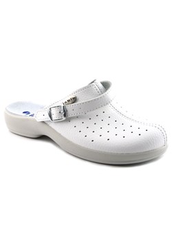 Sanitarne klapki, sandały damskie ze skórzaną wkładką - Inblu AE-04, białe ze sklepu ulubioneobuwie w kategorii Klapki damskie - zdjęcie 131140970