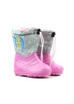 Śniegowce, buty zimowe dziecięce z Elsą z Krainy Lodu - WOJTYŁKO 21044, różowe ze sklepu ulubioneobuwie w kategorii Buty zimowe dziecięce - zdjęcie 131142413