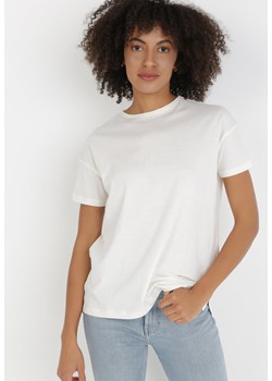 Beżowy T-shirt Anteira ze sklepu Born2be Odzież w kategorii Bluzki damskie - zdjęcie 131143074