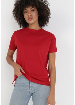 Bordowy T-shirt Anteira ze sklepu Born2be Odzież w kategorii Bluzki damskie - zdjęcie 131143084