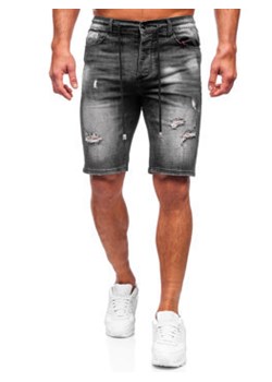 Grafitowe krótkie spodenki jeansowe męskie Denley MP0035G ze sklepu Denley w kategorii Spodenki męskie - zdjęcie 131168894
