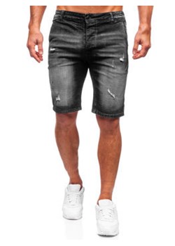 Czarne krótkie spodenki jeansowe męskie Denley MP0042N ze sklepu Denley w kategorii Spodenki męskie - zdjęcie 131168901