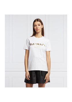 Balmain T-shirt SS METALLIC | Regular Fit ze sklepu Gomez Fashion Store w kategorii Bluzki damskie - zdjęcie 131177961