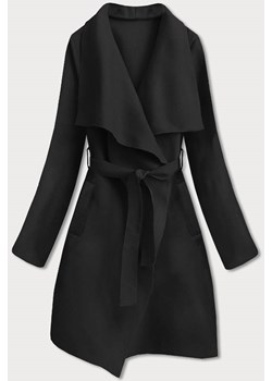 Minimalistyczny płaszcz damski czarny (747art) ze sklepu goodlookin.pl w kategorii Płaszcze damskie - zdjęcie 131437520