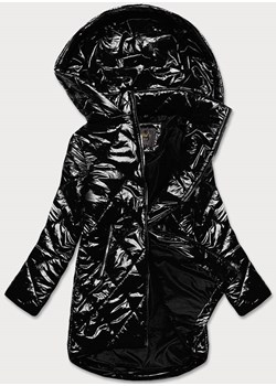 Błyszcząca pikowana kurtka damska czarna (ld7259big) ze sklepu goodlookin.pl w kategorii Kurtki damskie - zdjęcie 131437644