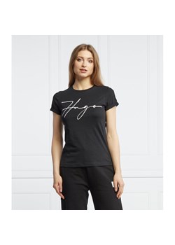 HUGO T-shirt | Slim Fit ze sklepu Gomez Fashion Store w kategorii Bluzki damskie - zdjęcie 131460381