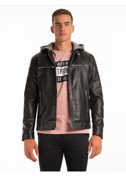 GATE Kurtka biker z eko skóry z odpinanym męskim kapturem S ze sklepu gateshop w kategorii Kurtki męskie - zdjęcie 131525931