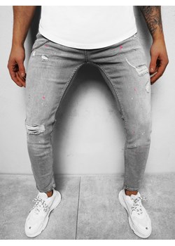 Spodnie jeansowe męskie szare OZONEE O/WE1004 ze sklepu ozonee.pl w kategorii Jeansy męskie - zdjęcie 131549242