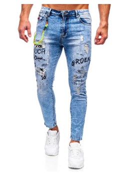 Niebieskie spodnie jeansowe męskie Denley TF150 ze sklepu Denley w kategorii Jeansy męskie - zdjęcie 131566914