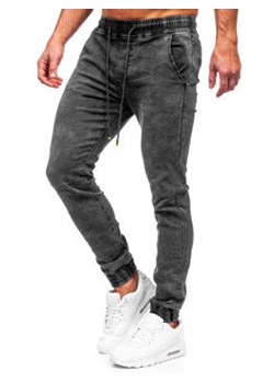 Czarne joggery spodnie jeansowe męskie Denley TF123 ze sklepu Denley w kategorii Jeansy męskie - zdjęcie 131566920