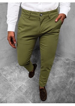 Spodnie chinosy męskie zielone OZONEE JB/JP1146/6 ze sklepu ozonee.pl w kategorii Spodnie męskie - zdjęcie 131889501