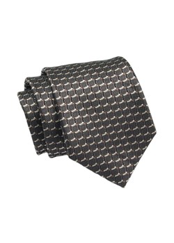 Klasyczny Krawat, Brązowy w Drobny Wzór Geometryczny, Męski, 7cm -Angelo di Monti KRADM1893 ze sklepu JegoSzafa.pl w kategorii Krawaty - zdjęcie 132006901