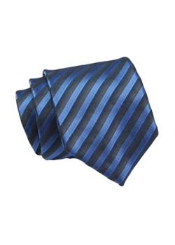 Klasyczny Krawat, Granatowo-Niebieski w Paski, Prążki, Męski, 7cm -Angelo di Monti KRADM1875 ze sklepu JegoSzafa.pl w kategorii Krawaty - zdjęcie 132006933