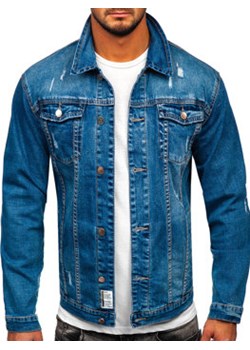 Niebieska jeansowa kurtka męska Denley MJ500B ze sklepu Denley w kategorii Kurtki męskie - zdjęcie 132054562